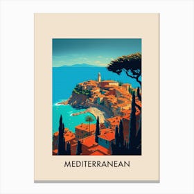 Mediterranean View 1 Vintage Travel Poster Canvas Print