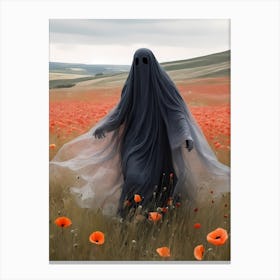 Ghost In The Poppy Fields Painting (21) Canvas Print