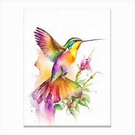 Fiery Throated Hummingbird Cute Neon 1 Canvas Print