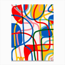 Abstract Lines Mondrian Canvas Print