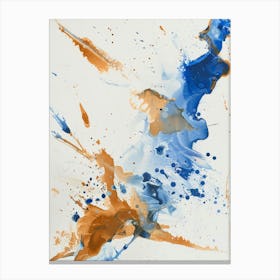 Blue And Orange Splashes Canvas Print