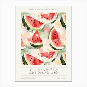 Summer Fruit Market, Impressionist Watermelon Canvas Print