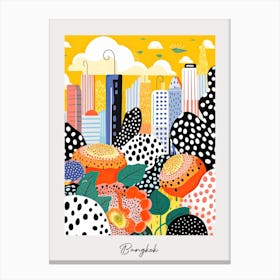 Poster Of Bangkok, Illustration In The Style Of Pop Art 3 Canvas Print