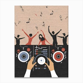 Djs Playing Music Canvas Print