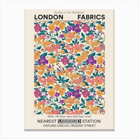Poster Flower Luxe London Fabrics Floral Pattern 5 Canvas Print