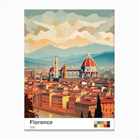 Florence, Italy, Geometric Illustration 2 Poster Canvas Print