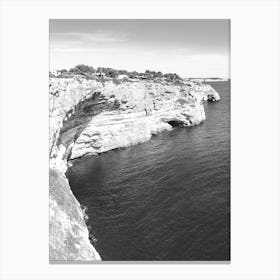 Black And White Photo coastline Majorca Canvas Print