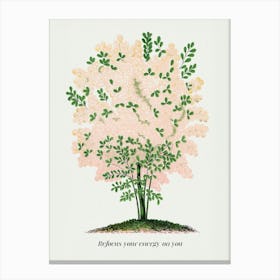 Refocus Your Energy on You. Quote and Vintage Tree Canvas Print