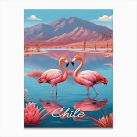 Flamingos in Chile Canvas Print