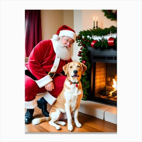 Santa Claus With Dog~Reimagined 1 Canvas Print