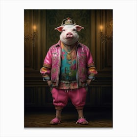 Pig In Pink 1 Canvas Print