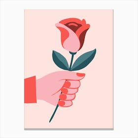 Valentine'S Day Rose Canvas Print