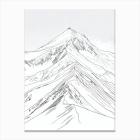 Mount Meru Tanzania Color Line Drawing (3) Canvas Print