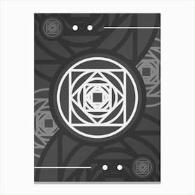 Abstract Geometric Glyph Array in White and Gray n.0004 Canvas Print
