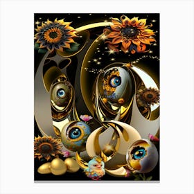 Golden Sunflowers Canvas Print