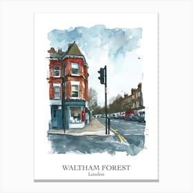 Waltham Forest London Borough   Street Watercolour 4 Poster Canvas Print
