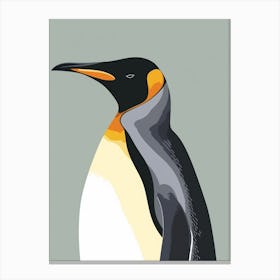 King Penguin Bleaker Island Minimalist Illustration 6 Canvas Print