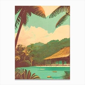 Panglao Island Philippines Vintage Sketch Tropical Destination Canvas Print