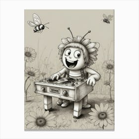 Bee With Dj Canvas Print