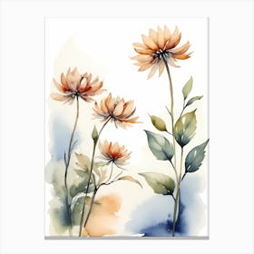 Flowers Watercolor Painting (2) Canvas Print