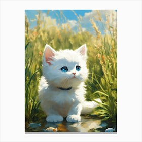 White Kitten Canvas Print