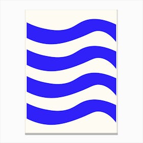 Blue And White Waves 3 Canvas Print