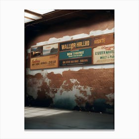 Wall Of Advertising Posters Canvas Print