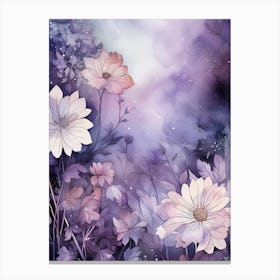 Watercolor Flowers Background Canvas Print