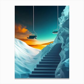 Ski Lifts At Sunset Canvas Print