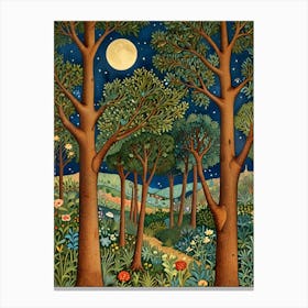 William Morris Moonlight In The Forest 66 Canvas Print