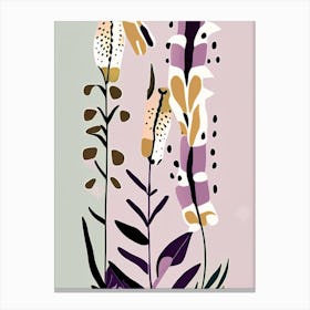 Foxglove Wildflower Modern Muted Colours 1 Canvas Print