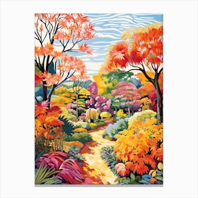 Royal Botanic Gardens, Sydney, Australia In Autumn Fall Illustration 0 Canvas Print