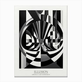 Illusion Abstract Black And White 3 Poster Canvas Print