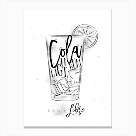 Cuba Libre Cocktail White Canvas Print