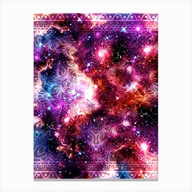 Cosmic mandala #12 - space neon poster Canvas Print
