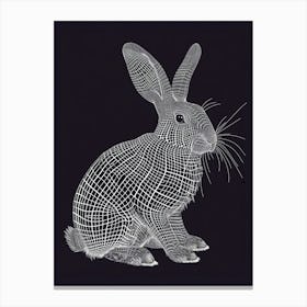 Checkered Giant Rabbit Minimalist Illustration 1 Canvas Print