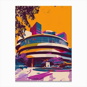 The Guggenheim Museum New York Colourful Silkscreen Illustration 4 Canvas Print