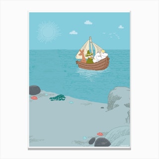 The Moomin Collection Beach Time Canvas Print