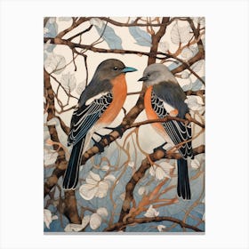 Art Nouveau Birds Poster Kingfisher Canvas Print