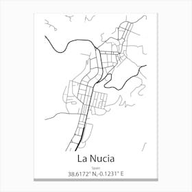 La Nucia,Spain Minimalist Map Canvas Print