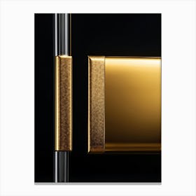 Bright Gold Metallic Border Encompassing A Frame Smooth Texture Contrasts Against Dark Background (2) Canvas Print