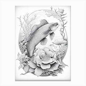 Kawarimono Hikari Koi Fish Haeckel Style Illustastration Canvas Print