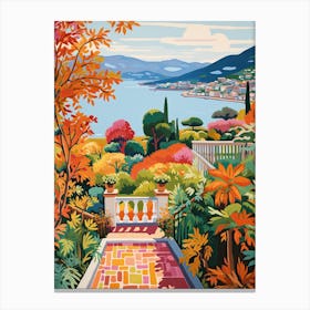 Isola Bella, Italy In Autumn Fall Illustration 0 Canvas Print