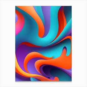 Abstract Colorful Waves Vertical Composition 30 Canvas Print