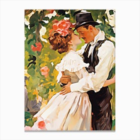 Couple Kissing Canvas Print