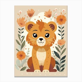 Baby Animal Illustration  Lion 4 Canvas Print
