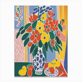 Flowers In A Vase Matisse Style Canvas Print