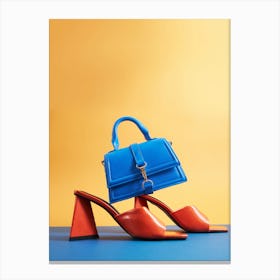 Blue Shoes And Bag Canvas Print