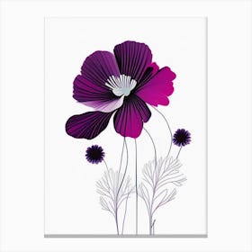 Anemone Floral Minimal Line Drawing 2 Flower Canvas Print