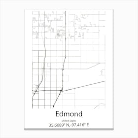 Edmond,United States Minimalist Map Canvas Print